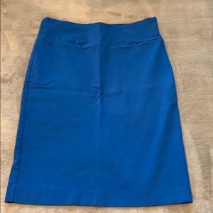 Electric blue stretch pencil skirt